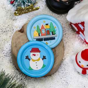 Новая Рождественская серия восковых печатей, колокольчик снеговика, новогодняя елка, медная печать, поздравительная открытка, конверт, запечатывание, воск, латунный штамп - Product Image 2