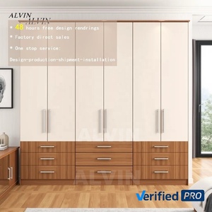 Alvin Modern White Shaker Style Wardrobe Freestanding <strong>Double</strong> <strong>Door</strong> <strong>Closet</strong> With Round <strong>Knob</strong> Handles for Bedroom - Product Image 3