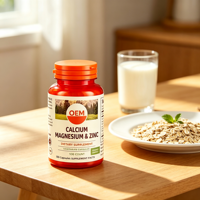 Capsules végétariennes Calcium Magnésium Zinc pour améliorer l'immunité, la densité osseuse et la santé nerveuse, complément alimentaire minéral quotidien OEM