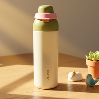 Bouteille d'eau isotherme portable en acier inoxydable de 24 oz sans BPA, double usage (à boire directement et avec paille), bouteille de sport