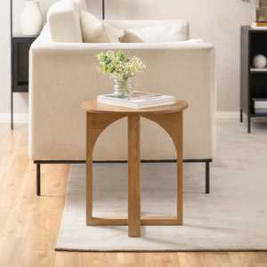 Table d'appoint ronde <span class=keywords><strong>en</strong></span> bois de manguier massif faite à la main et table basse pour salon - Product Image 3
