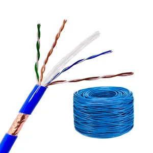D. Bağlantı ağ kablosu utp ftp 26awg bakır kedi 6 iç kablo lan ftp kategori 6 mavi kablolar yüksek hızları