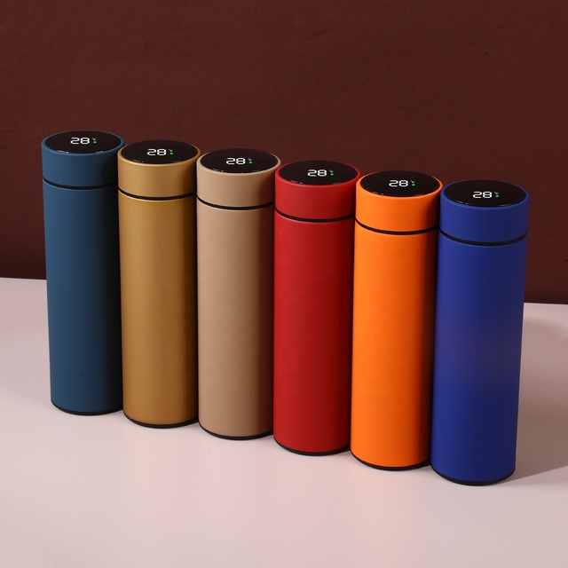 Custom LOGO Double Digital Vacuum Insulated Stainless Steel Smart Water Bottle with LED Temperature Display