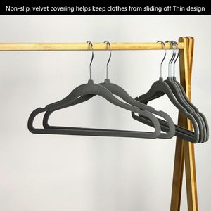 50+10 Pack Non-Slip Velvet Hangers Space Saving Modern Injection-Molded <b>Plastic</b> and Iron Material for Wardrobe - Product Image 4