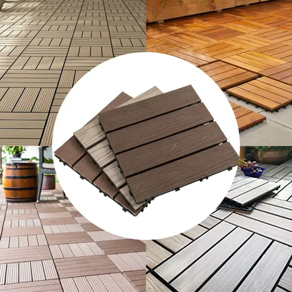 2022 Wood Plastic Composite Floor Patio Garden Swimming Pool Balcony Piso Walkway Roof Tiles Wpc Board Interlocking Deck Tiles