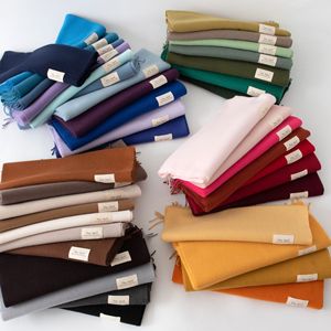 Logotipo personalizado Inverno Imitação Cashmere Sólidos Mulheres Xale e Lenços Soft Chunky Inverno Neck Scarf