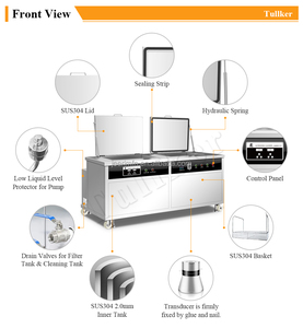 Tullker Máy Làm Sạch Siêu Âm Dầu 88L Máy Làm Sạch Oxit Quy Mô Cạo Râu Kim Loại Dụng Cụ Loại Bỏ Sơn Dụng Cụ Phun Xi Lanh Jig Bơm Turbo - Product Image 3