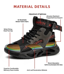 Nuevas Botas de Seguridad Industriales <span class=keywords><strong>Wolverine</strong></span> con Cordones Altos, Puntera de Acero, Plantillas Unisex y Protección Anti-Impacto para Fábrica - Product Image 2