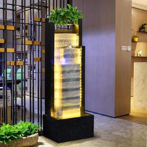 Fuente de Pared de Agua Moderna y Sencilla de Fibra de Vidrio, Impermeable, Adornos de Cortina de Agua, Decoración para Sala de Estar, Oficina Interior - Product Image 4