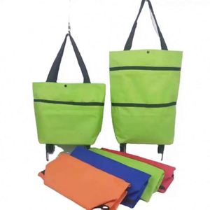 Bolsa de Compras Plegable con Ruedas, Ecológica, Impermeable, Reutilizable, Bolsa de Carrito de Compras Grande con Cierre - Product Image 2