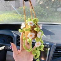 Vente directe usine Décoration d'intérieur Mini fleurs réalistes faites à la main en crochet mélangé, crochet automatique léger