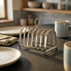 ชั้นวางขนมปังแบบตั้งพื้น 5 ชั้น ทำจากทองเหลืองชุบเงินแบบวินเทจ - Product Image 3