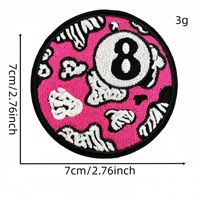 En gros, Patchs thermocollants brodés motif 8 Ball, Appliques motif léopard, billard et cœur cerise pour vêtements, sacs et décoration DIY