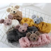 Bandeau en peluche douce en forme de tête d'animal pour enfants – Accessoire mignon pour le lavage du visage et les soins de la peau