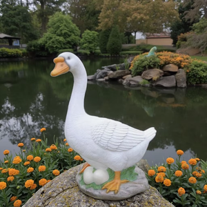 20 inch levensgrote groothandel op maat gemaakte hars ambachtelijke tuin buiten decoratie veranda gans beeldje standbeeld - Product Image 1