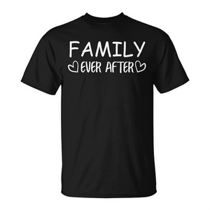 T-shirt Family Ever After Adoption pour adultes, unisexe, col rond, manches courtes, imprimé en sérigraphie, pour les réunions de famille et les fêtes - Product Image 2