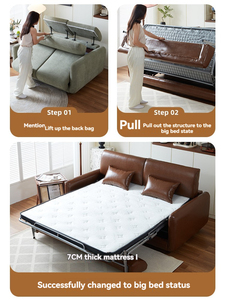 Modern Italian Genuine Leather L-Shape <b>Sofa</b> Bed 2 Seater Convertible Foldable Pull Couch Luxury Living Room <b>Sleeper</b> <b>Sofa</b> - Product Image 6