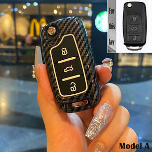 Coque de clé de voiture à distance en ABS style fibre de carbone pour <span class=keywords><strong>Volkswagen</strong></span> pour VW Polo <span class=keywords><strong>Golf</strong></span> 7 Passat Tiguan MK2 Beetle Ateca Caddy - Product Image 5