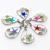 Nouveau Collier en Résine Époxy avec Véritable Étoile de Mer, Bijou Tendance, Pendentifs en Résine pour Colliers