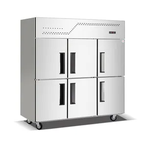 Thiết Bị Làm Lạnh Thương Mại 6 Cửa Refridgerators Thép Không Gỉ Tủ Đông