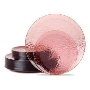 Xueli đá-kết thúc nhựa sạc tấm với Vàng cạnh <span class=keywords><strong>Stackable</strong></span> tái sử dụng tự chọn tổ chức sự kiện cao cấp đồ ăn - Product Image 1