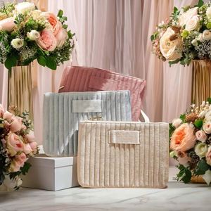 Velvet Cosmetic <b>Bag</b> <b>Large</b> Capacity Makeup Brushes Case Premium Wedding Cosmetics <b>Gift</b> <b>Bag</b> Welcome <b>Gifts</b> Embossed Modern - Product Image 3