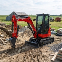Nouvelle Arrivée Mini-Excavatrice 3,5 Tonnes sur Chenilles en Caoutchouc Moteur EPA Petite Excavatrice Agricole Prix Usine