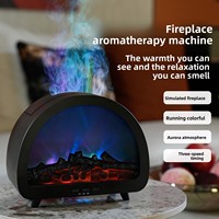 Diffuseur d'arômes transfrontalier, machine d'aromathérapie, pulvérisation automatique de parfum, minuterie 2-8h, éclairage ultrasonique, effet flamme de cheminée pour la maison