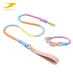 बहुरंगा कर्षण रस्सी भारी प्रशिक्षण के साथ अनुकूलित डिजाइन शाकाहारी कपास कुत्ते कॉलर पट्टा - Product Image 3