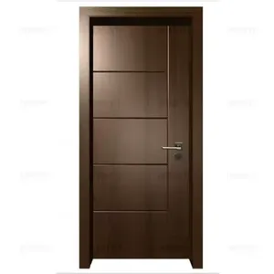 <span class=keywords><strong>Porte</strong></span> intérieure moderne pré-montée <span class=keywords><strong>en</strong></span> <span class=keywords><strong>placage</strong></span> de <span class=keywords><strong>bois</strong></span> massif noyer brun, surface finie, <span class=keywords><strong>pour</strong></span> ouverture latérale - Product Image 1