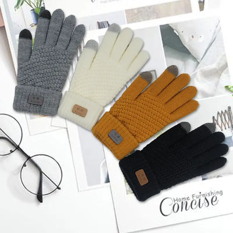 Unisex Gloves Stretch Knitted Mittens Winter Wool mittens Gloves