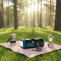 Convertisseur d'énergie Azocek 350W DC AC à onde sinusoïdale pure, chargeur rapide 7A pour batterie Makita 18V, 120V 2 ports AC/USB-C 65W PD/USB-A, 600LM pour le camping