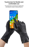 Gants jetables sans poudre, sans latex, gants de travail jetables, gants en vinyle noir, mélange de nitrile