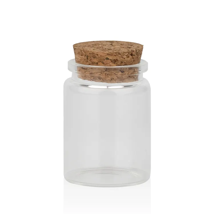 Único eco-friendly 30g 50g 100g cosméticos vidro transparente jar jar jar madeira cap frascos de vidro personalizado com tampas para alimentos
