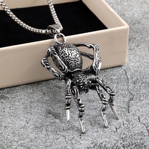 Collar con colgante de araña de acero inoxidable yunique para hombre, joyería de moda para fiesta, diseño asimétrico con forma de insecto, estilo geométrico - Product Image 1
