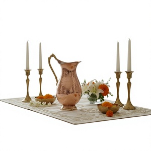 Pichet à eau vintage en cuivre 1,7 L, écologique, fait main, design classique, idéal pour les boissons de mariage et de fête - Product Image 6
