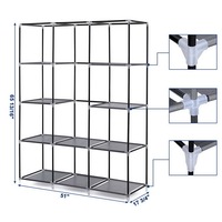Armoire Portable Ajustable la Plus Vendue, Facile à Assembler, avec Housse en Tissu Non Tissé, Idéale pour une Location de Maison