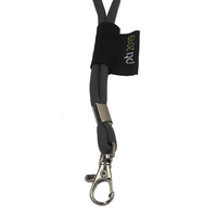 Porte-clés brodé de logo tissé personnalisé avec crochet d'aigle noir Cordon rond pour téléphone Polyester