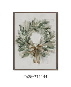 Art mural sur toile avec couronne <span class=keywords><strong>de</strong></span> Noël, LED encadrée, décoration <span class=keywords><strong>de</strong></span> chambre <span class=keywords><strong>de</strong></span> Noël, impressions d'affiches <span class=keywords><strong>de</strong></span> Noël, décorations murales pour la maison - Product Image 4