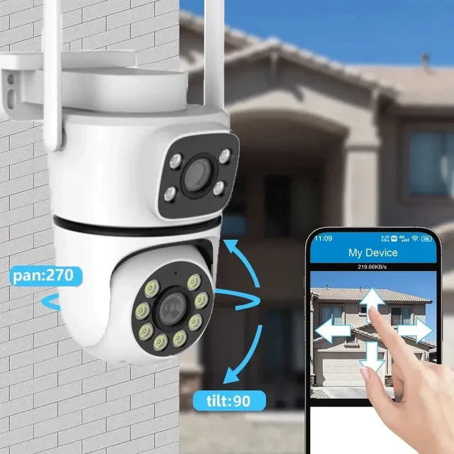 10MP Tuya 5G WiFi PTZ Camera 4K Dual Lens Dual Screen Security Camera Human Detection Outdoor Wireless CMOS Sensor