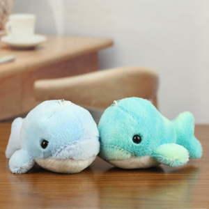 Cute Stuffed Sea Animals Toys Keychain Plushie Whale Plush Toy Marine Aquarium Decoration Gift Fish Charm Fluffy Dolphin Keyring