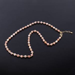 Collar Gargantilla de Alta Calidad para Mujer con Cuentas de Hematita Dorada y Piedra Natural de Gema en Cubo Facetado de 4 mm, Diseño Nuevo Resistente al Agua JNK9406 - Product Image 6