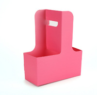 Boîte cadeau portable en matériaux recyclés haut de gamme avec logo personnalisé, poignée, pour bouquet, thé au lait, café, finition mate