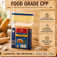 Sacs en plastique CPP de qualité alimentaire, personnalisés, résistants aux déchirures, avec soufflet de fond, idéaux pour l'emballage et la présentation de pain en gros