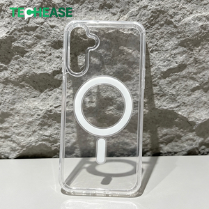 Funda Protectora para Teléfono TechEase con Anillo Magnético, TPU+Acrílico, Carga Inalámbrica, para S25 Ultra, Transparente, Antigolpes, Anticolisión, Anticaídas - Product Image 1