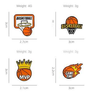 Sming Pins Basketball Mvp Emaille Pin Shooting Sport legierung Revers Abzeichen Back board Yellow Design Brosche - Product Image 6