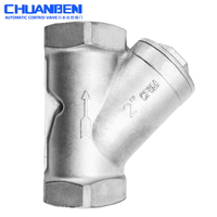 Válvula de Ángulo Tipo Y de Acero Inoxidable 304 CHUANBEN GL11W-16P, Filtro Estándar ISO de 1/2"-2", Resistente a la Corrosión, Sello EPDM+PTFE, 1.6Mpa