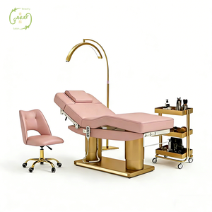Luxury Beauty Salon Furniture 4 Motor PU Material Metal Base Massage <b>Table</b> Modern Cosmetic Facial Spa Bed for Sale - Product Image 2