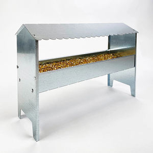 JH-Mech Comederos para pollos con techo A prueba <span class=keywords><strong>de</strong></span> herrumbre Diseño único duradero Comedero para pollos <span class=keywords><strong>de</strong></span> acero galvanizado mediano - Product Image 2