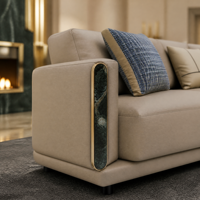 Ensemble complet de meubles de salon de luxe, canapé modulaire en tissu, table basse, ensemble complet de meubles pour villa et appartement